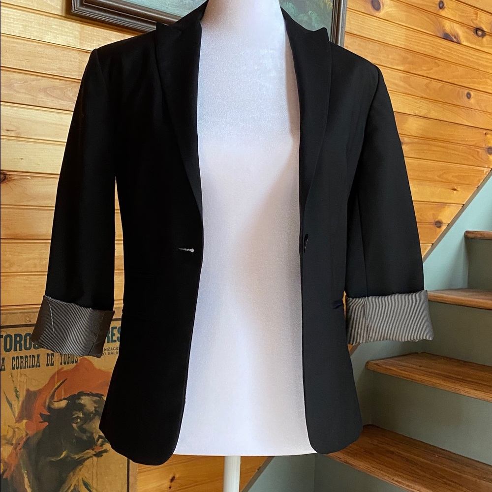 Kenneth Cole New York Black 100% Wool Blazer Fully Lined